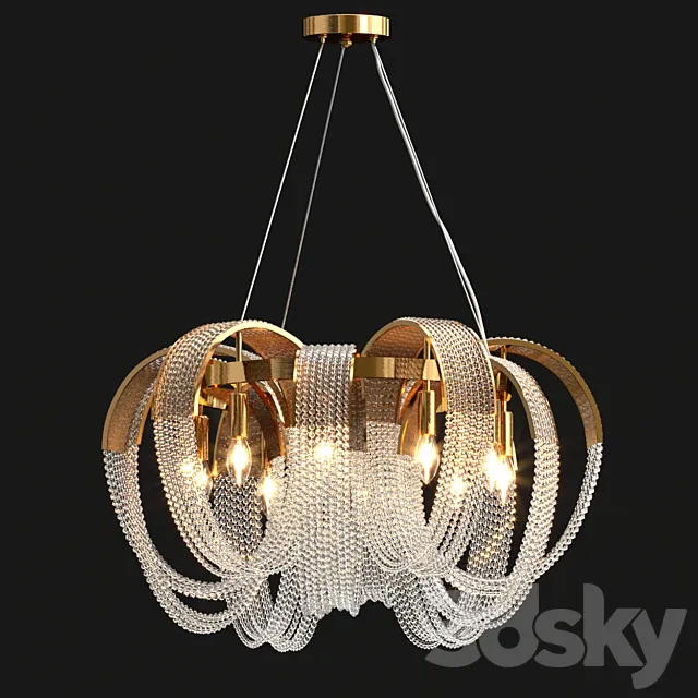 Pelagia Crystal round chandelier small 3D Model