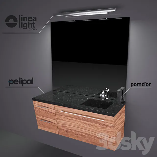 Pelipal Velbano Oblique. LineaLight Solid 3694. Pomd `or Jack 3DModel