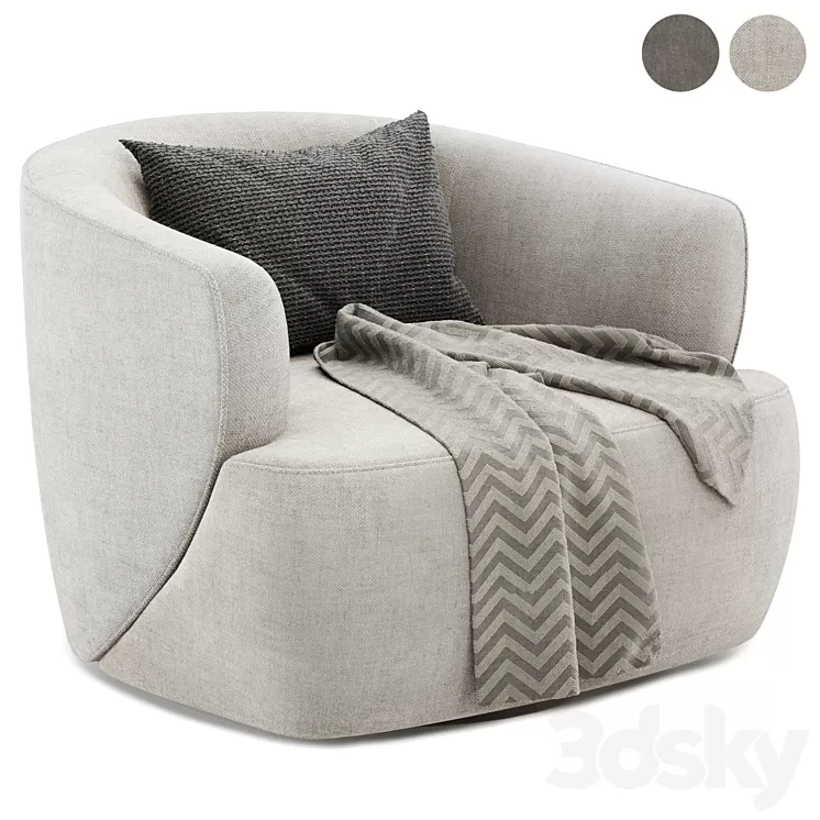 Pelton Swivel armChair 3D Model Free