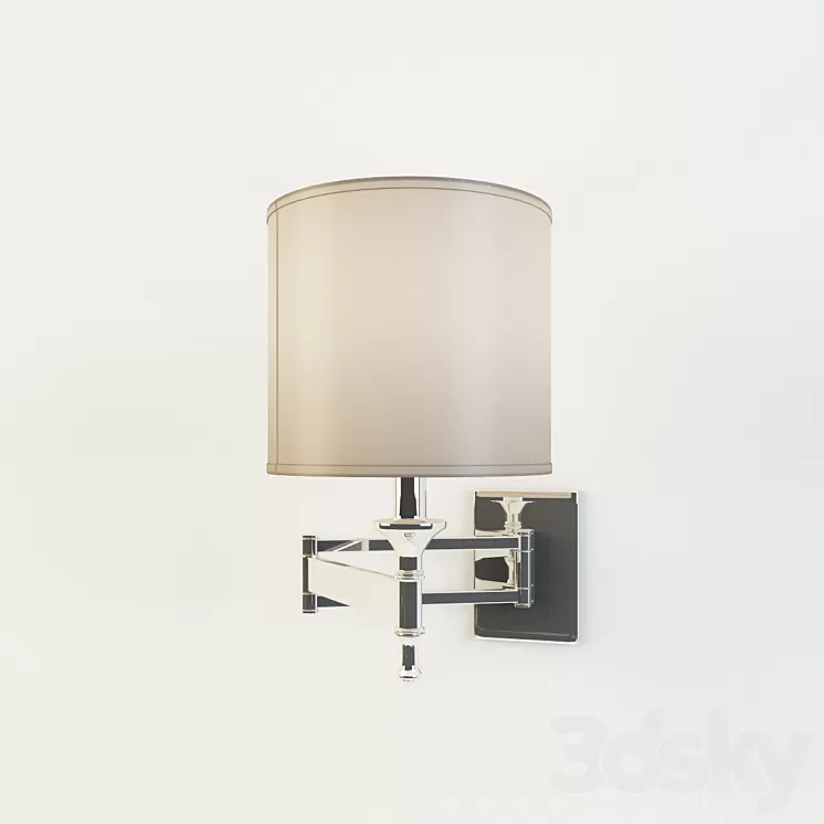 Pembroke 1-Light WB Swing Arm in Polished Nickel 3D Model