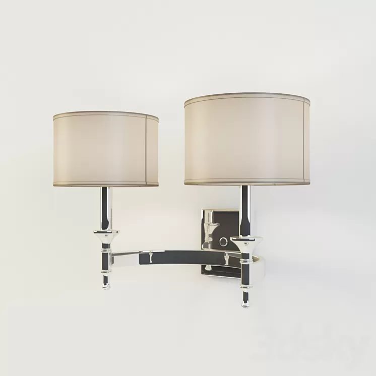 Pembroke 2-Light Sconce in Polished Nickel 3D Model