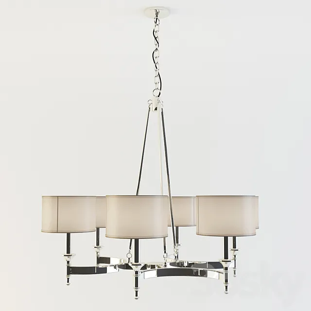 Pembroke 6-Light Chandelier in Polished Nickel 3DModel