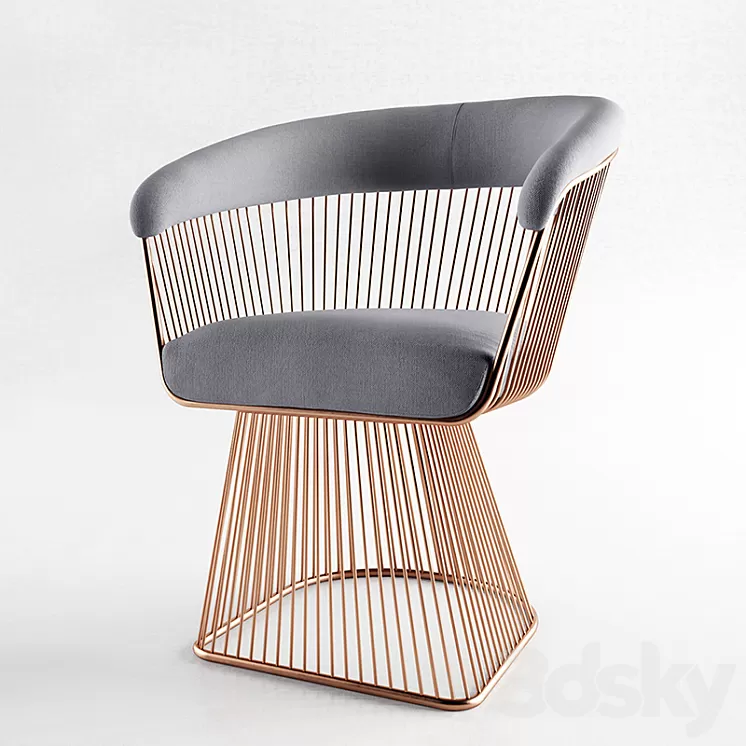 Penda Gold Wire Chair 3D Model