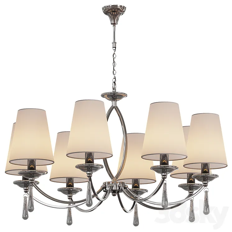 Pendant chandelier Valery with gray shades 3D Model Free