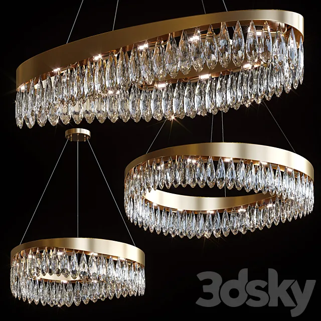 Pendant chandeliers Astoria Chandelier by GLCrystal 3D Model