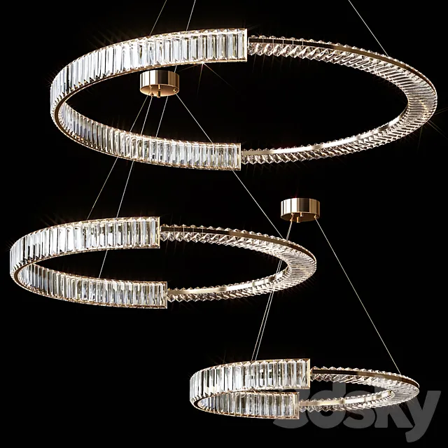 Pendant chandeliers BERTOLDA C by Lampatron ⌀ 60cm ⌀ 80cm ⌀ 100cm 3D Model