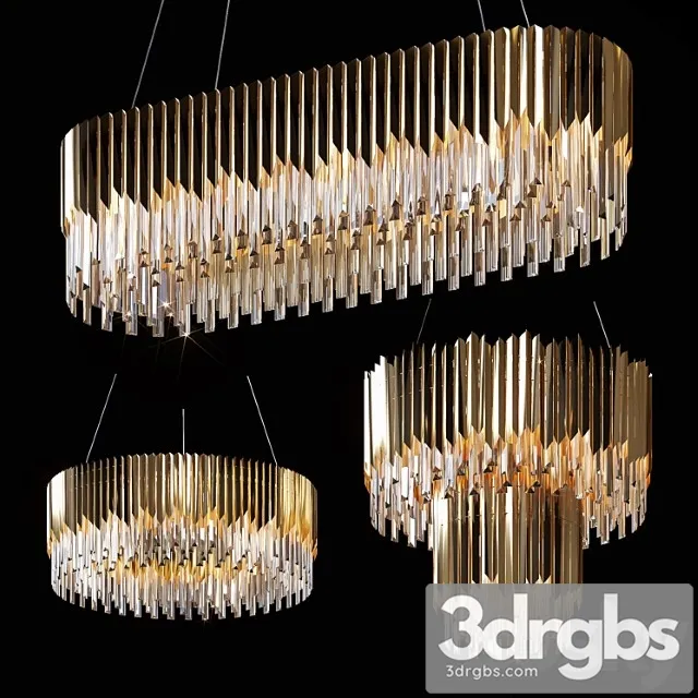 Pendant chandeliers delamp facet crystal 3D Model Free