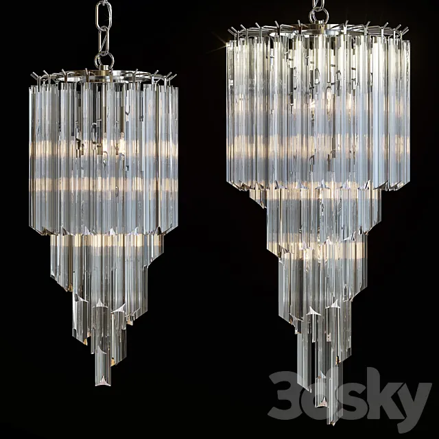 Pendant chandeliers Garda Decor 20MD3332-4NI and 20MD3399-4NI 3D Model