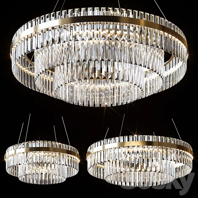 Pendant chandeliers VOYAGE by lampatron ⌀ 60cm ⌀ 80cm ⌀ 100cm 3D Model
