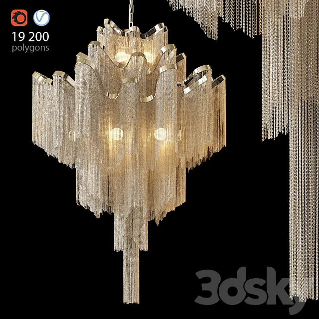 Pendant lamp Ava Chain Atlantis Chandelier 3DModel