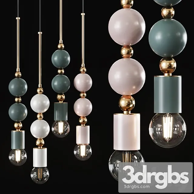 Pendant lamp beaded pendant lamp spheres_2 3D Model Free