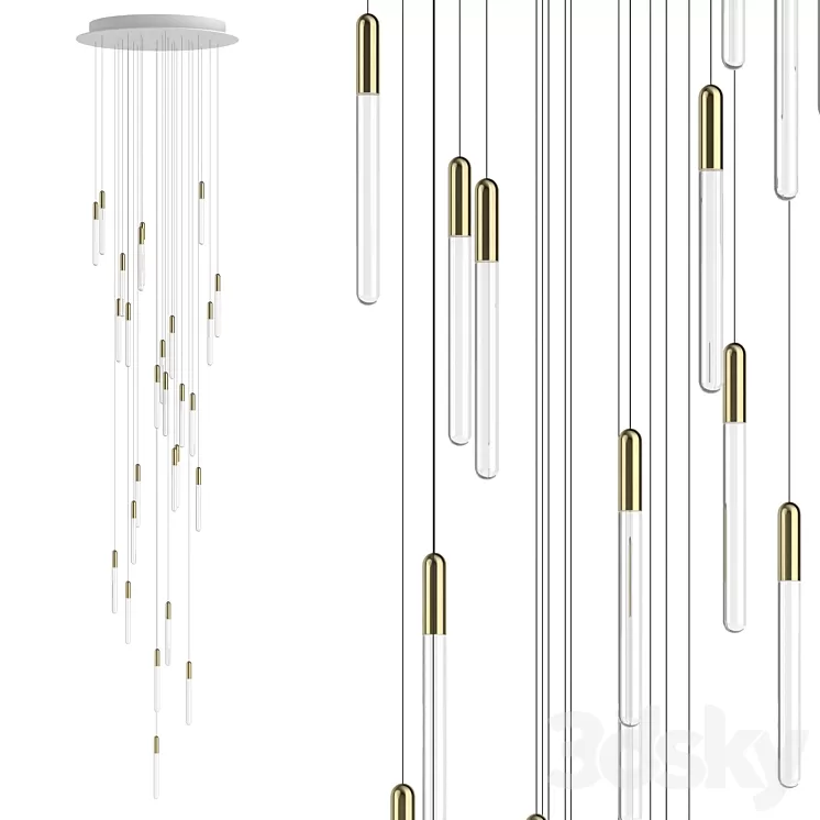 Pendant lamp CASCADE by Forstlight 3D Model Free