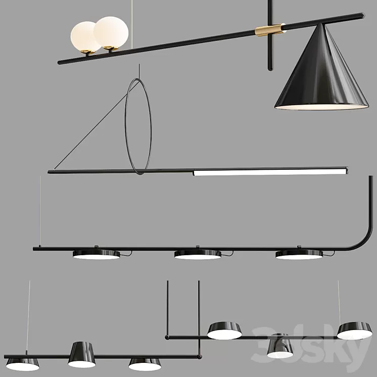 Pendant Lamp Collection 01 3D Model