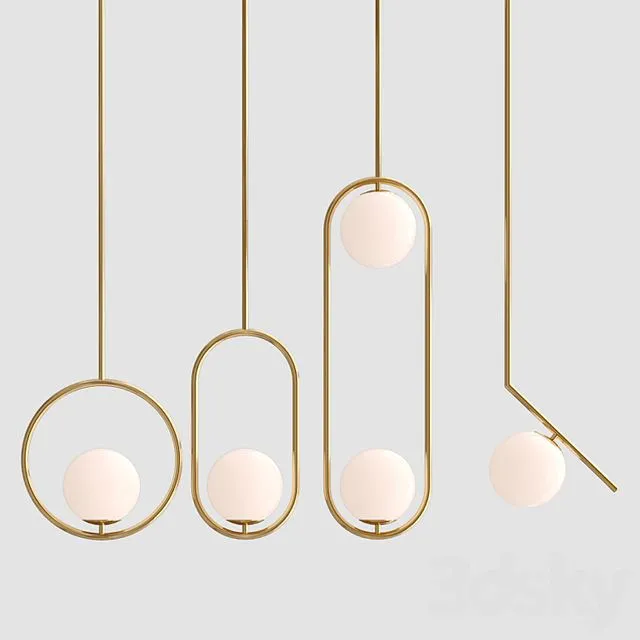 Pendant Lamp Hoop Collection 3D Model