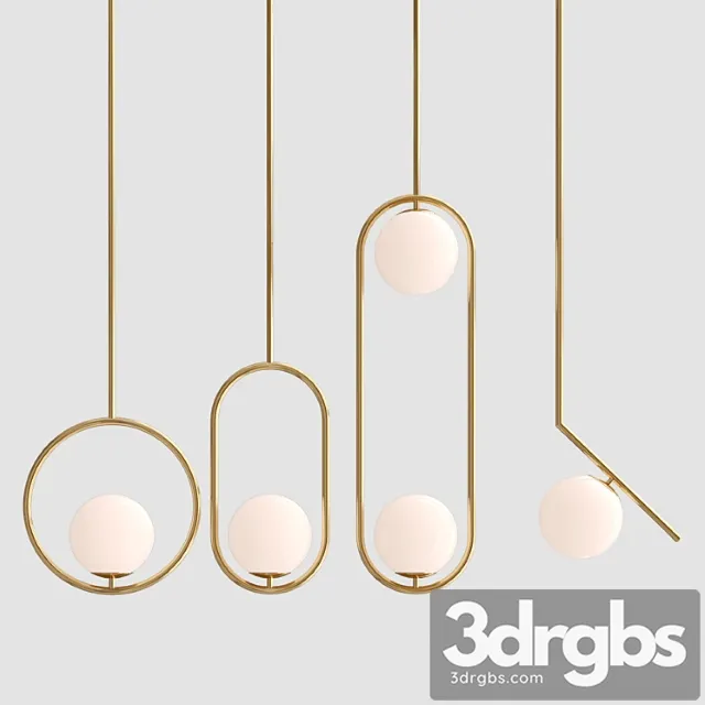 Pendant lamp hoop collection 3D Model Download