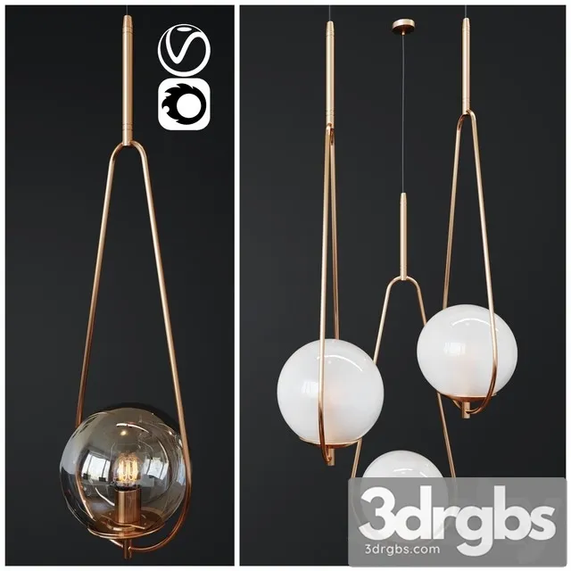 Pendant Lamp Loop Brass 1 3D Model Free