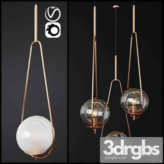 Pendant lamp loop brass   2 3D Model Free