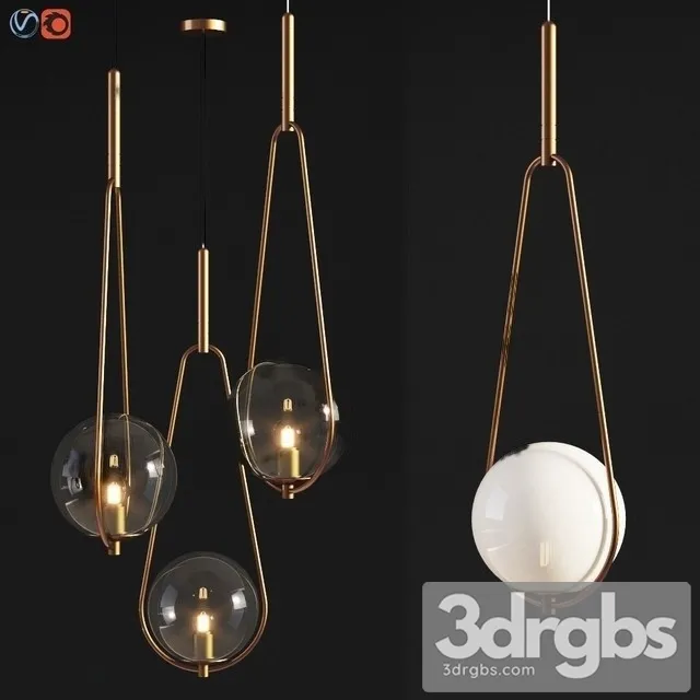 Pendant Lamp Loop Brass 3D Model Free