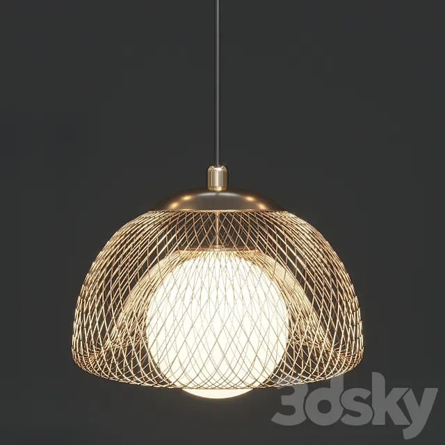 Pendant lamp made of gold mesh FLADE (Lampatron) 3D Model