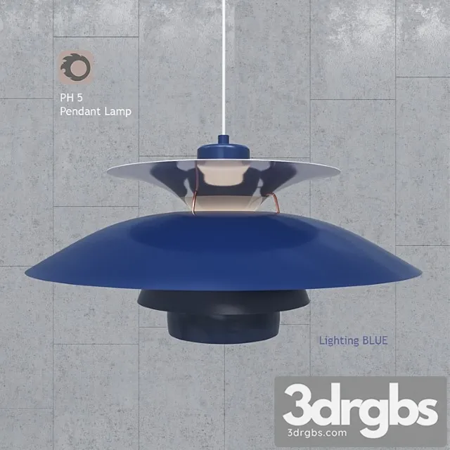 Pendant lamp poul henningsen ph5 blue pendant lamp 3D Model Free
