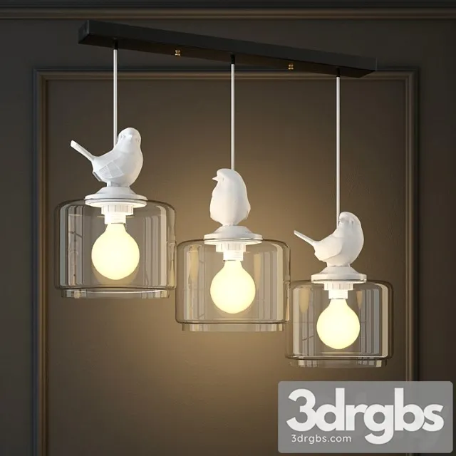 Pendant Lamp Provence Bird Pendant Angle 3 3D Model Free