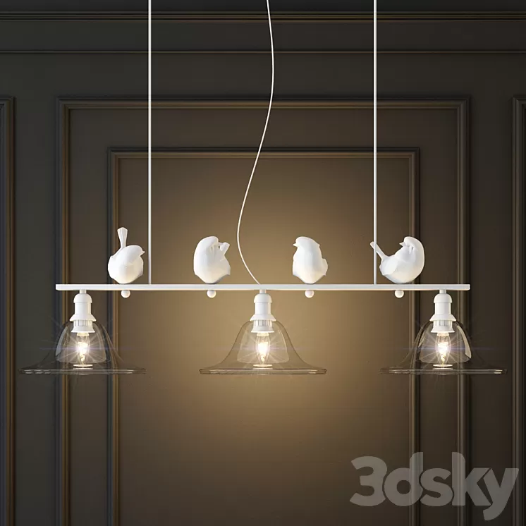 Pendant lamp provence bird pendant line cone 3 3D Model