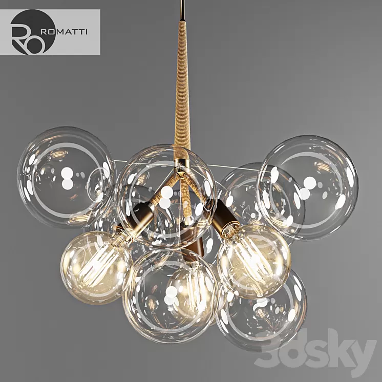 Pendant lamp Romatti Bubble glass chandelier by PELLE 3D Model