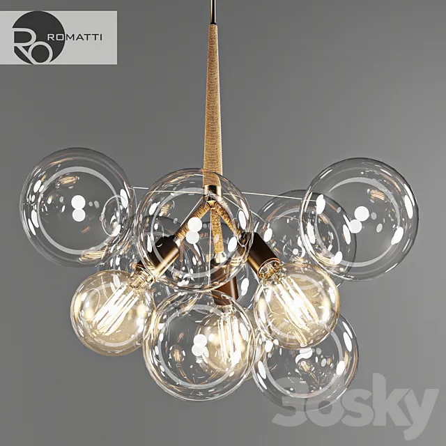 Pendant lamp Romatti Bubble glass chandelier by PELLE Free Download