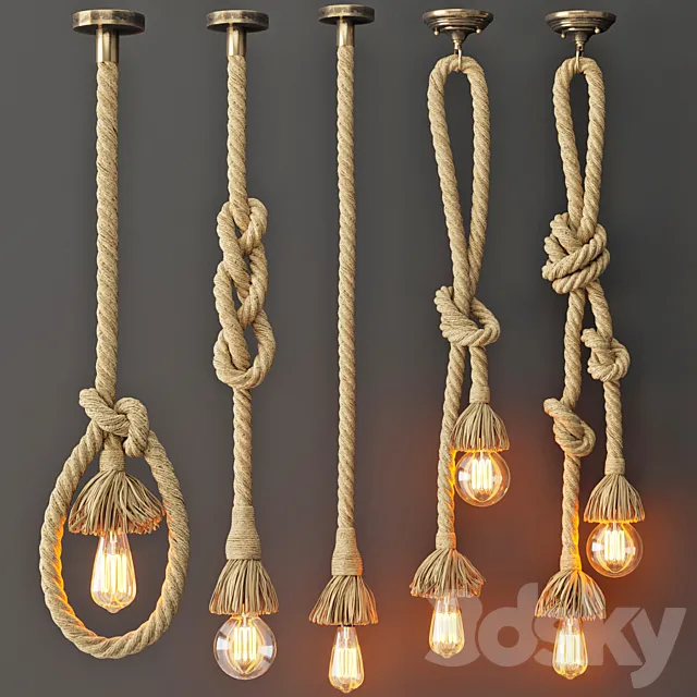 Pendant lamp Rope Double 3D Model