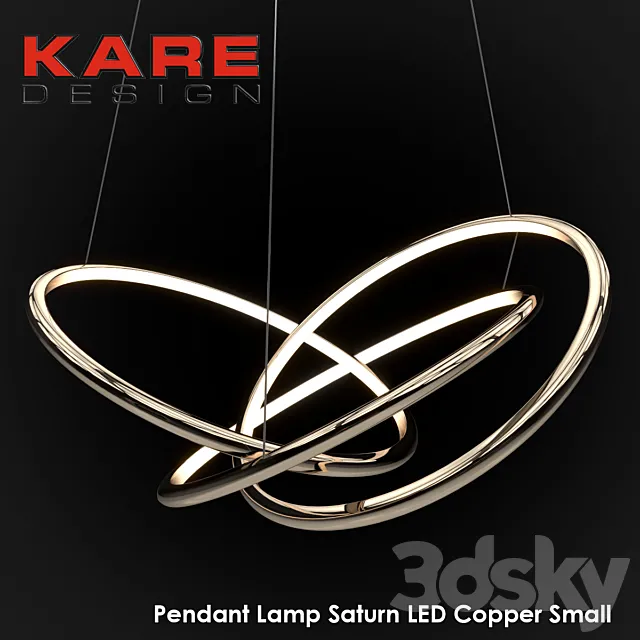 Pendant Lamp Saturn LED Copper Small 3D Model