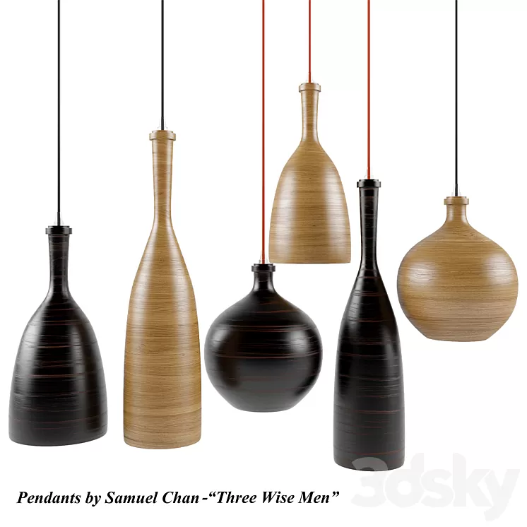 Pendant Lamp "Three Wise Men" by Samuel Chan 3D Model