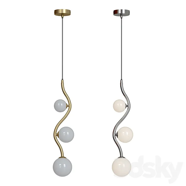Pendant lamp Uva MOD059PL-03CH and MOD059PL-03G 3D Model