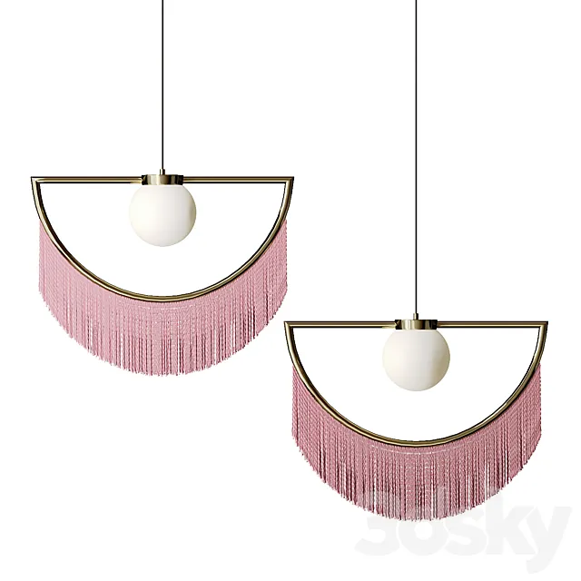 Pendant lamp with tassels Fringe 3D Model