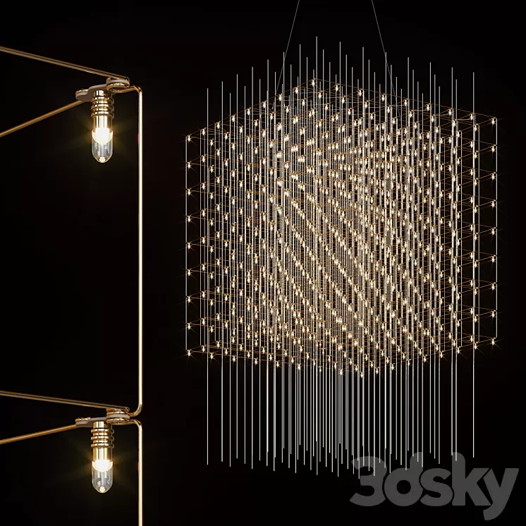 Pendant LED chandelier ODDRUN by Lampatron 3D Model