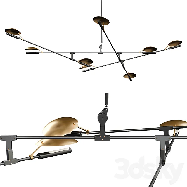 Pendant light branching disc 08.07 3D Model