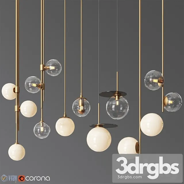 Pendant Light Collection 14 4 Type 3D Model Free