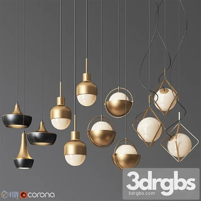 Pendant light collection 15 - 4 type Free Download