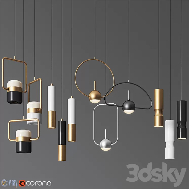 Pendant Light Collection 17 - 4 Type 3D Model