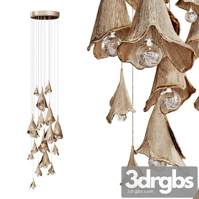 Pendant light in the form of flowers kolokolchiki 3D Model Free