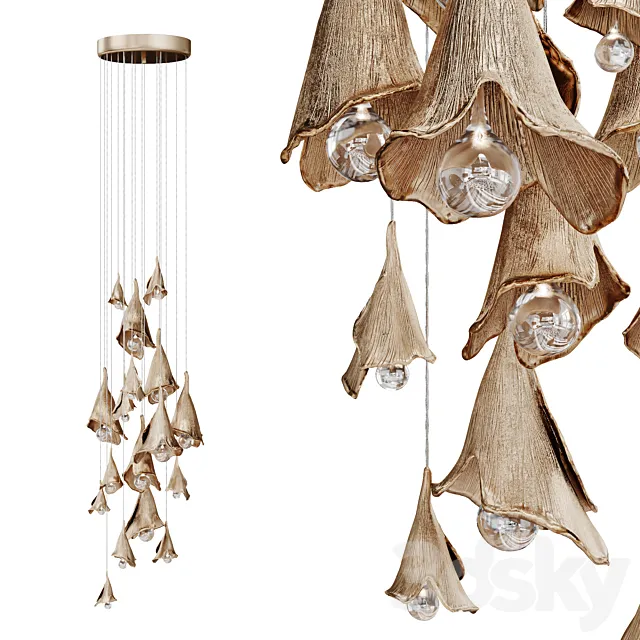 Pendant light in the form of flowers KOLOKOLCHIKI 3D Model