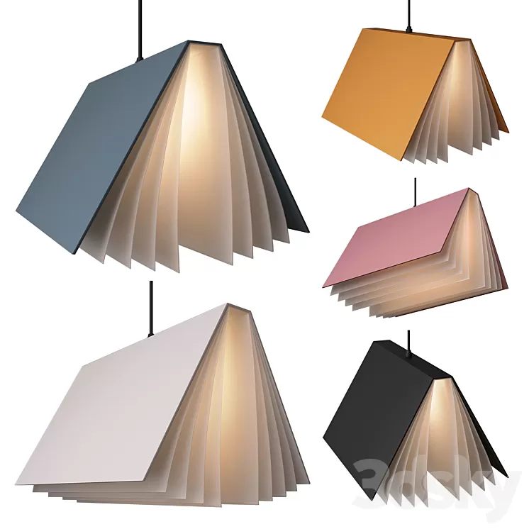 Pendant Lights Metal Books 3D Model Free
