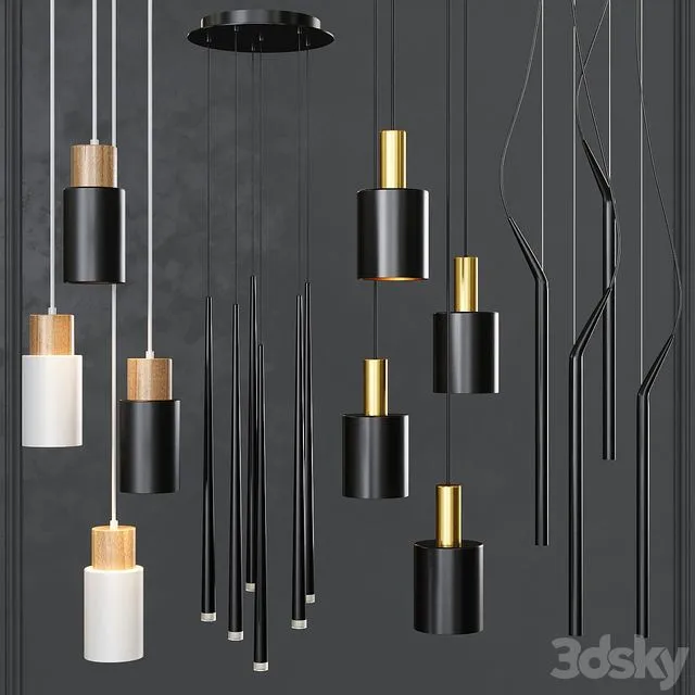 Pendant lights set 029 3D Model