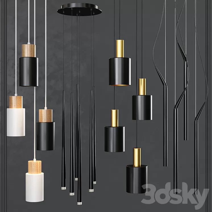 Pendant lights set 029 3D Model