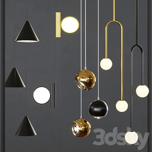 Pendant lights set 031 3D Model