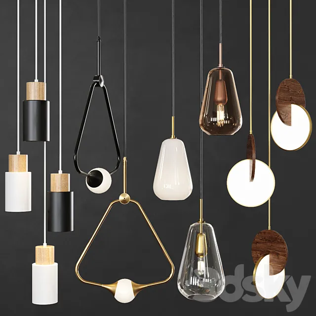 Pendant lights set 048 3D Model