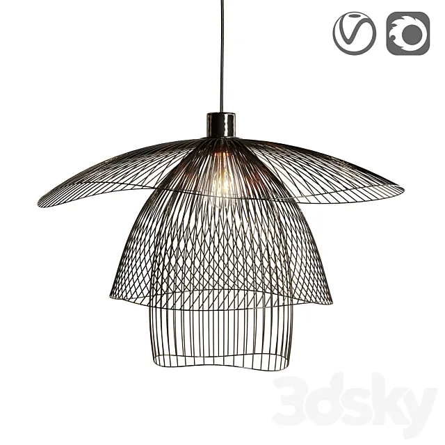 Pendant metal lamp PAPILLON Free Download