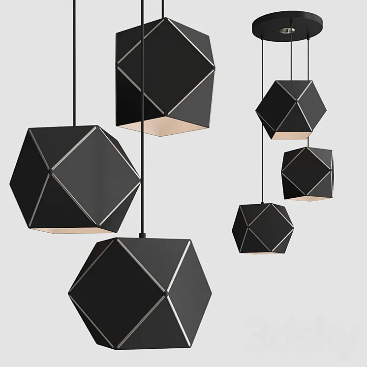 Pendant NGon light 3D Model Free