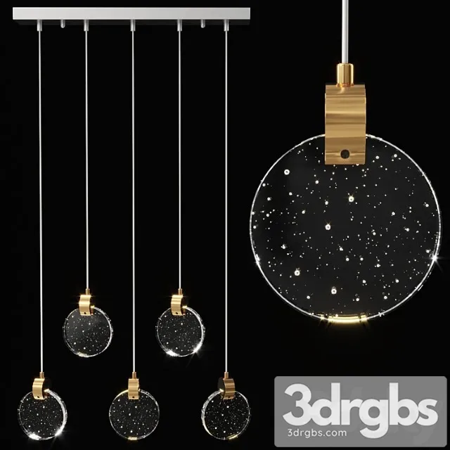 Pendant rectangular 5 light renord by romatti 3D Model Free