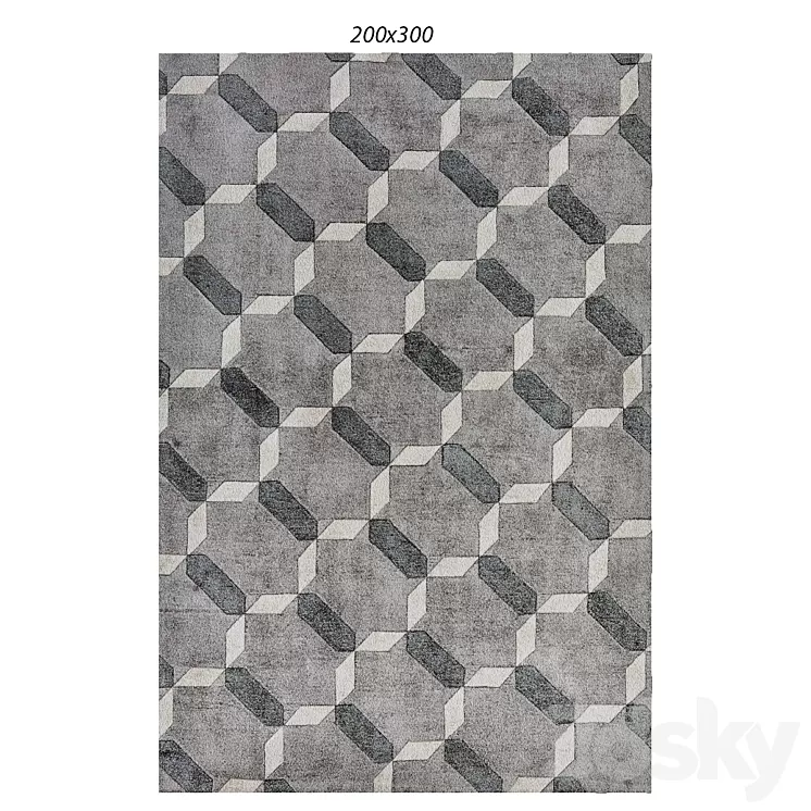 Penelope Gray contemporary carpet 3D Model