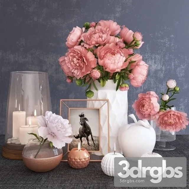 Peonies Rose Bouquet 3D Model Free